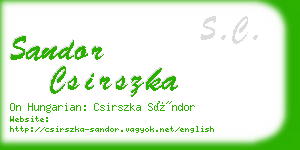 sandor csirszka business card